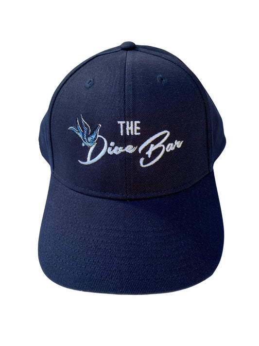 Dive Bar Embroidered Navy Cotton Cap